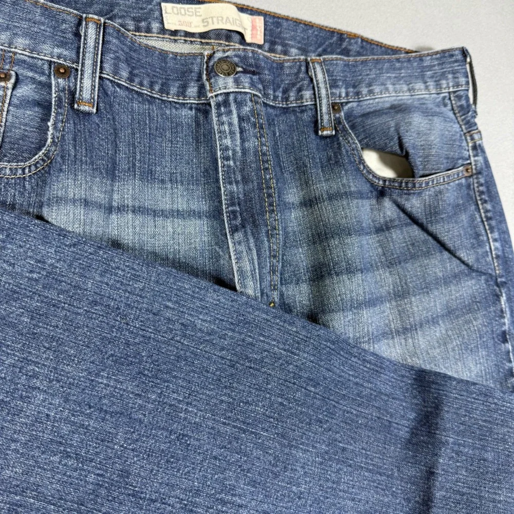 Levis 569 Loose Straight Jeans Mens 40x32 Blue Denim Medium Wash Classic Y2K